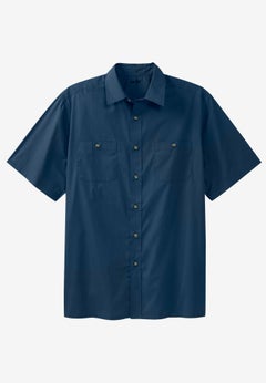 Solid Wrinkle-Resistant Short Sleeve Button Down