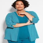 Suprema Striped Cardigan With Sleeve Detail image number null