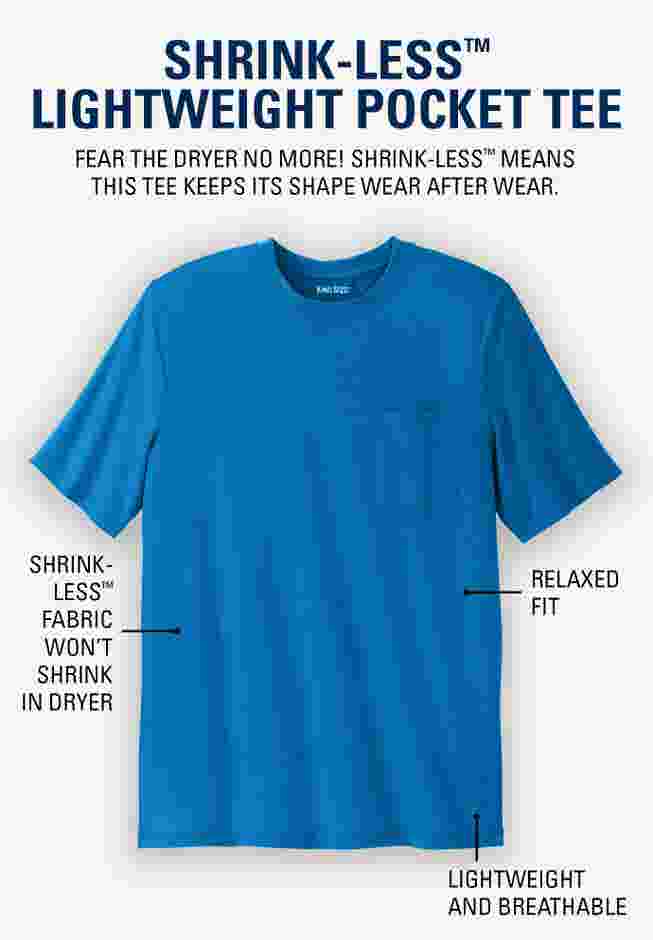 Shrink-Less Lightweight Pocket Crewneck T-Shirt image number 3