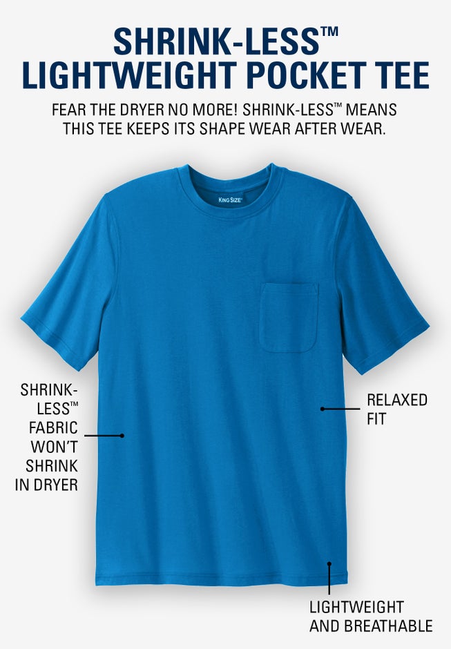Shrink-Less™ Lightweight Pocket Crewneck T-Shirt image number 3
