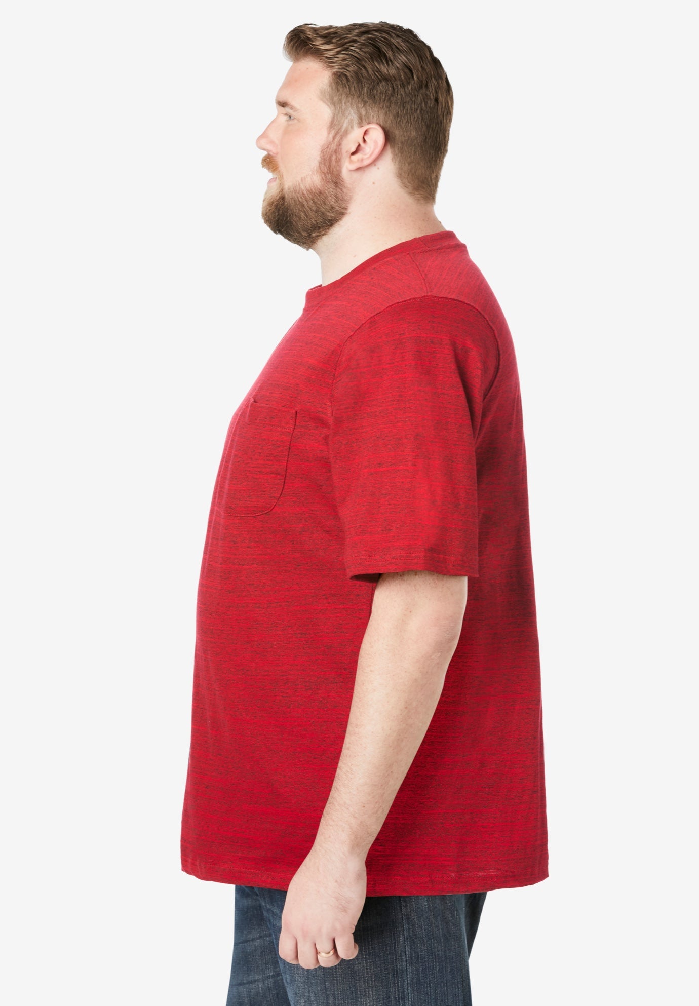 Shrink-Less&trade; Lightweight Pocket Crewneck T-Shirt image number 2