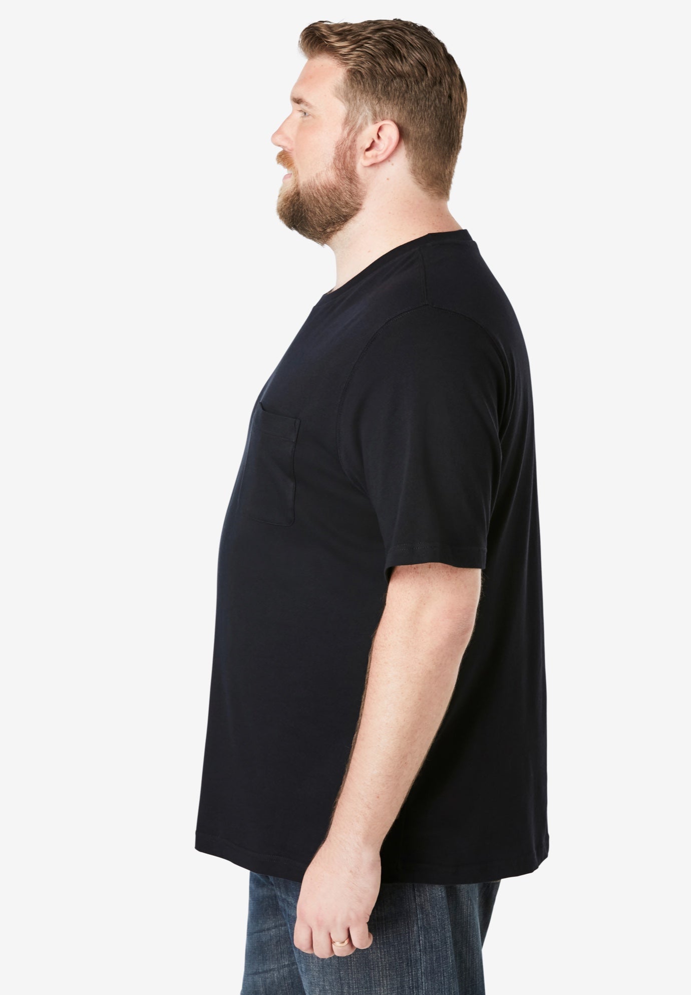 Shrink-Less™ Lightweight Pocket Crewneck T-Shirt image number 2