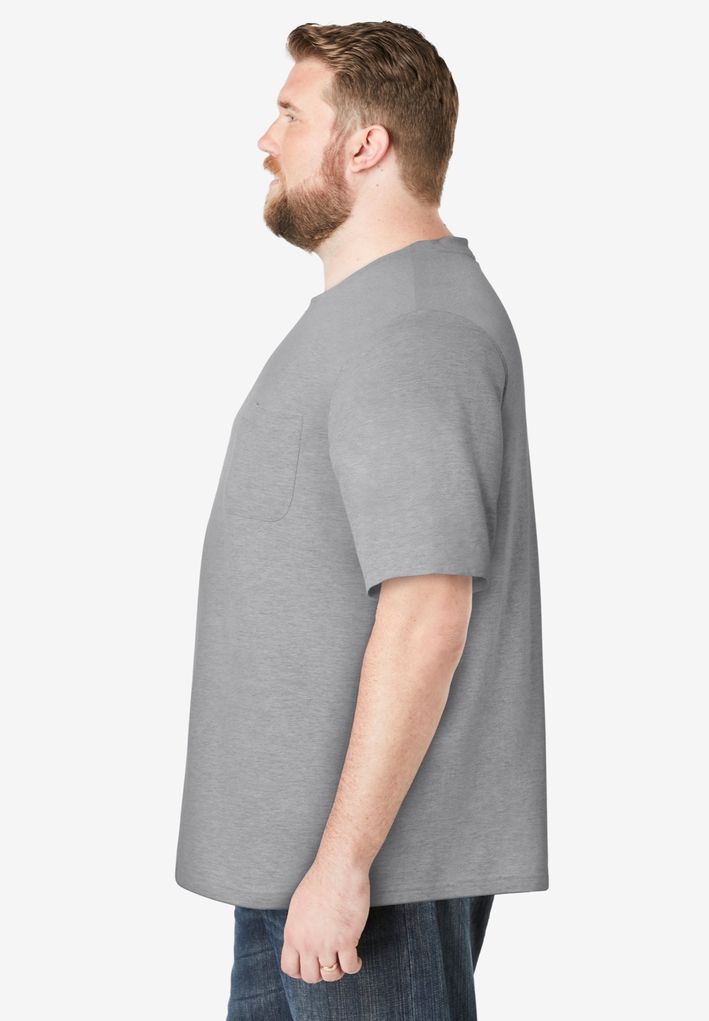 Shrink-Less&trade; Lightweight Pocket Crewneck T-Shirt image number 2