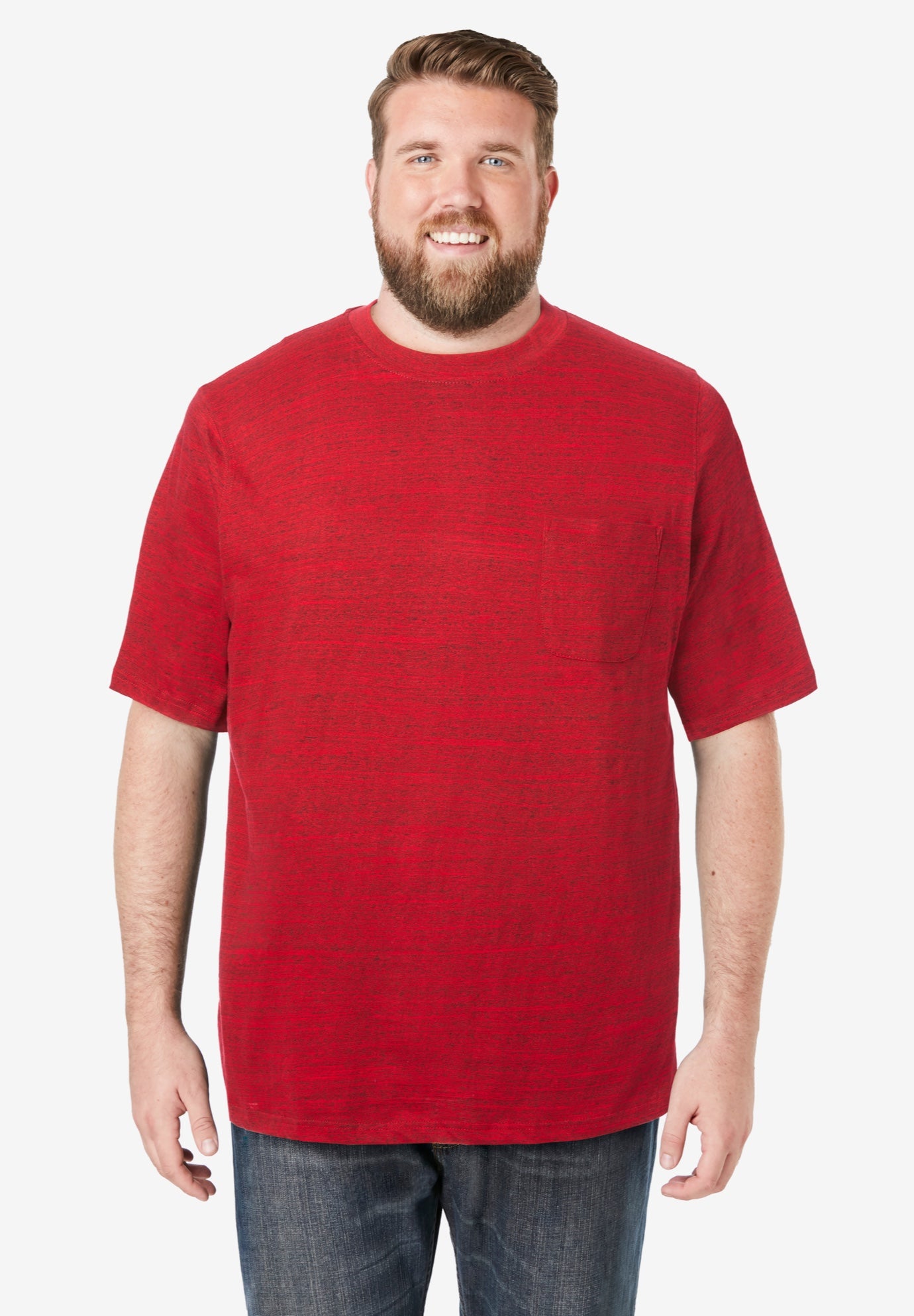 Shrink-Less&trade; Lightweight Pocket Crewneck T-Shirt image number 0