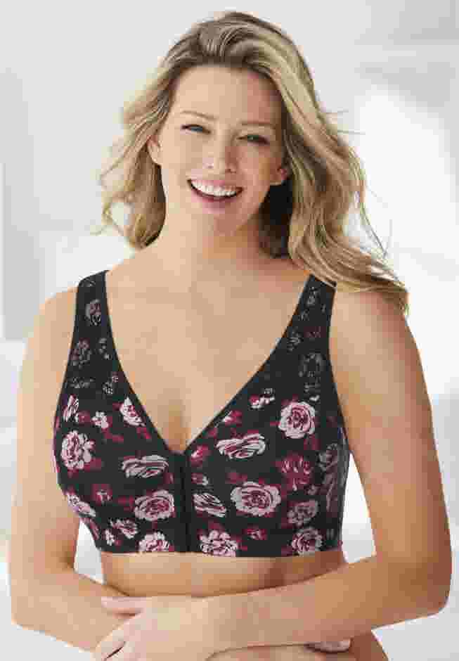 Wireless Front-Close Cotton Comfort Bra image number 2