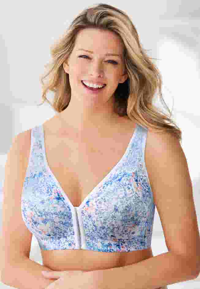 Wireless Front-Close Cotton Comfort Bra image number 4