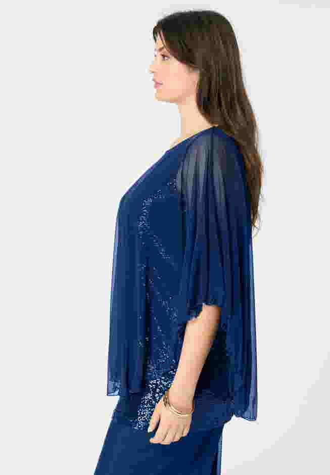 Georgette Mesh Overlay Top image number 2