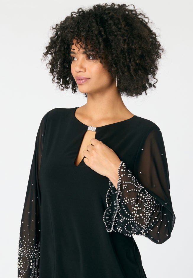 Mesh Overlay Embellished Top image number 3