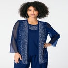 Mesh Overlay Cardigan and Tank Set. image number null