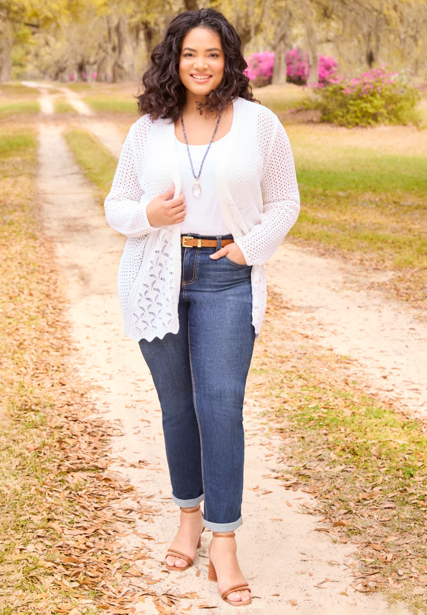 Mixed Stitch Pointelle Cardigan image number 0