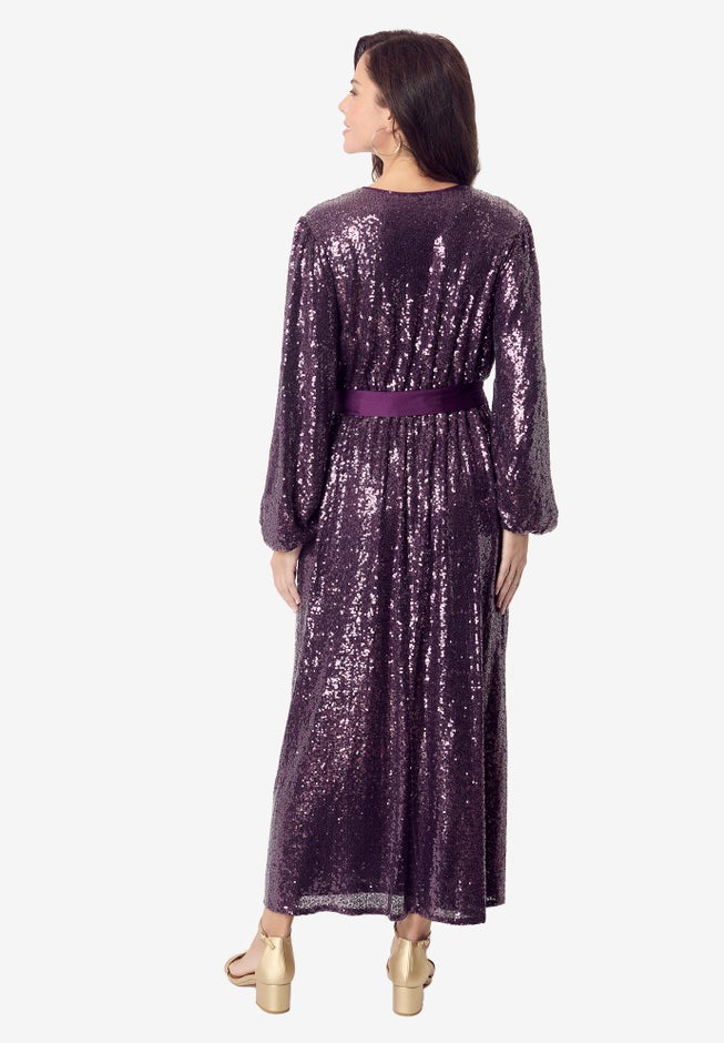 Sequin Wrap Dress image number 1