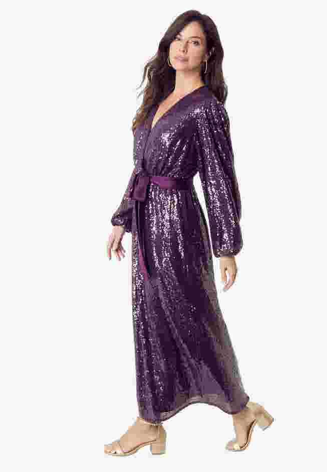 Sequin Wrap Dress image number 2