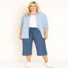 Drawstring Denim Capri image number null