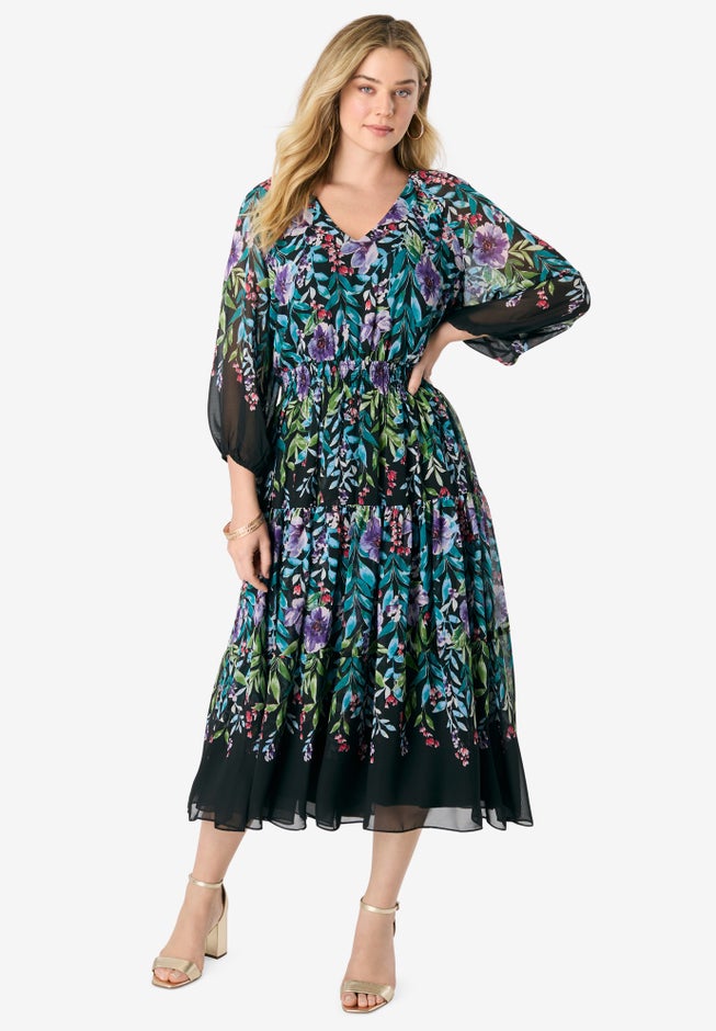 Georgette Tiered Dress image number null