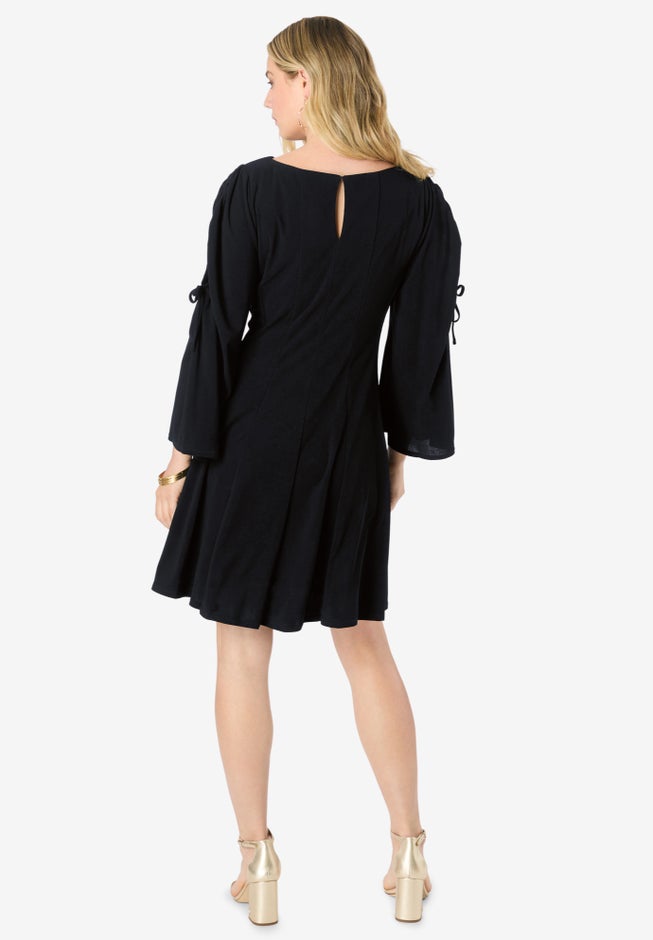 Cold Shoulder Fit-and-Flare Dress image number 1