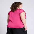 Satin Notch Collar Blouse image number null