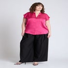 Satin Notch Collar Blouse image number null