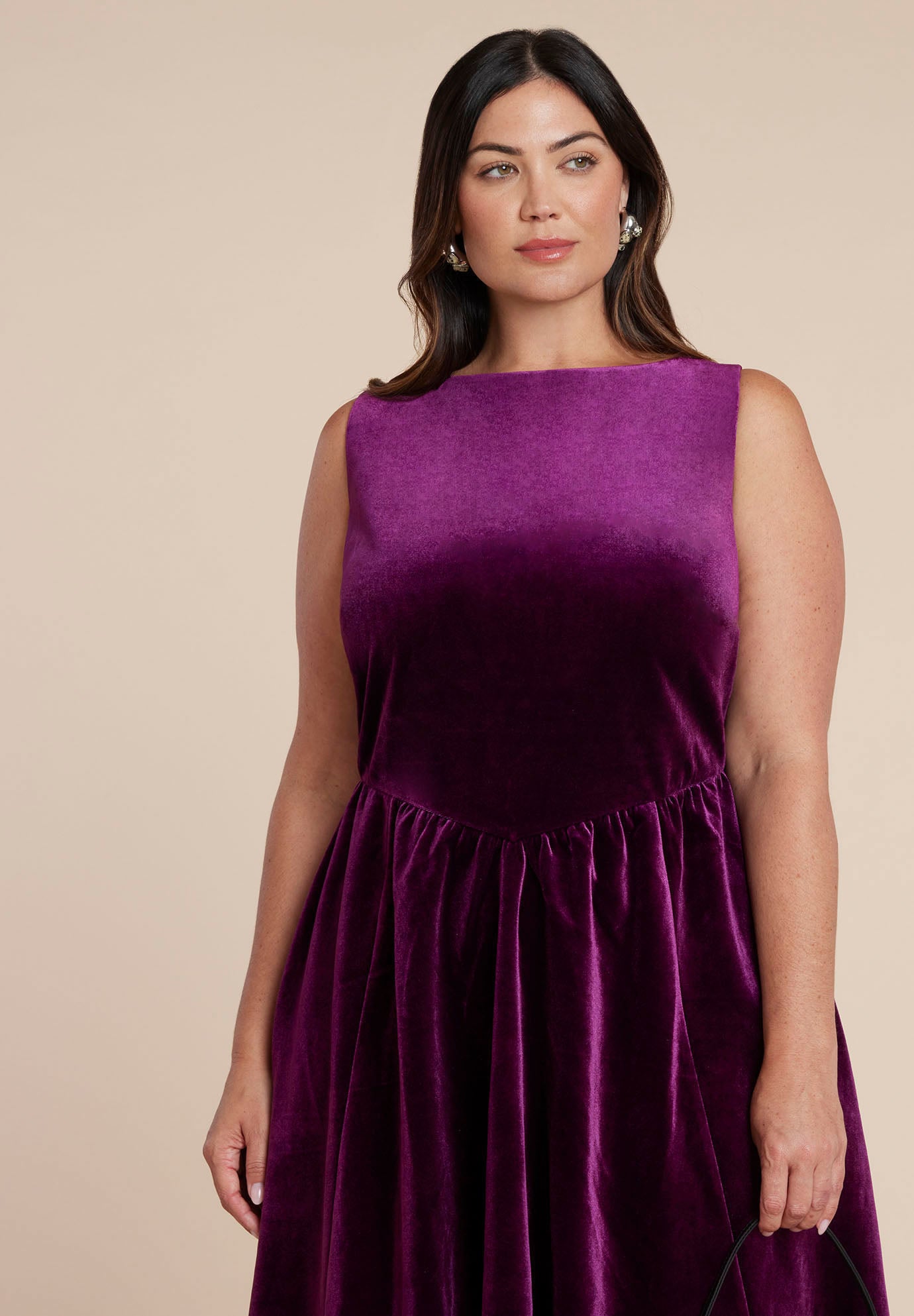 Bubble Hem Velvet Dress image number 2