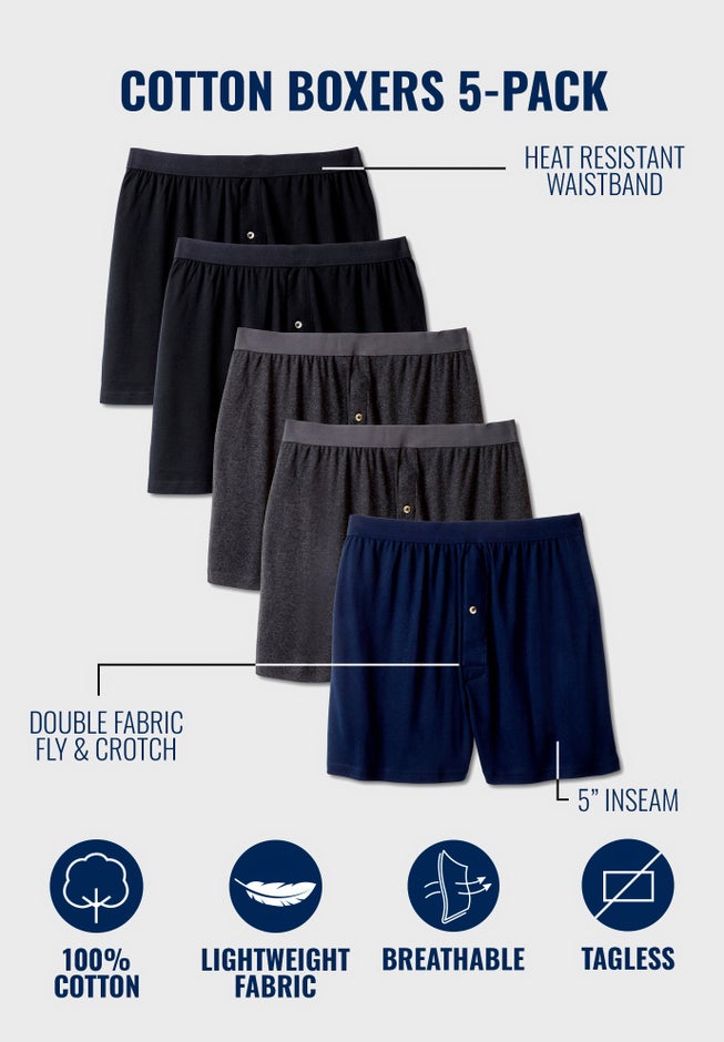 5-Pack Cotton Boxers image number 1