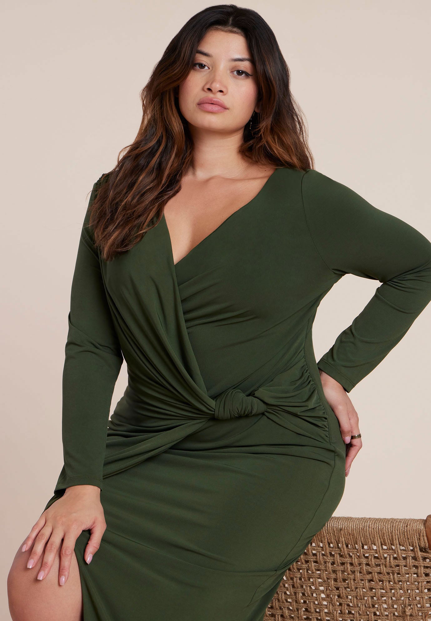 Twist Detail Knit Maxi Dress image number 1