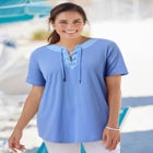 Lace-Up Knit Tee image number null