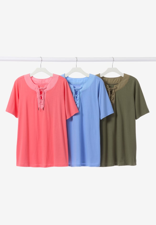 Lace-Up Knit Tee image number 1