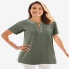 Lace-Up Knit Tee image number null