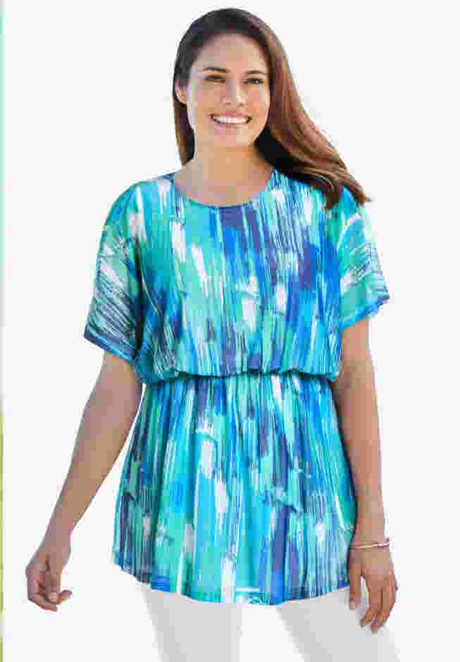 Miracle Mesh Blouson Tunic image number 0