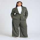 Fitted Striped Blazer image number null