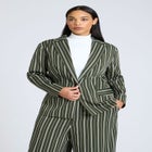 Fitted Striped Blazer image number null
