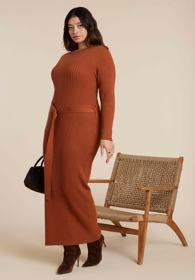 Multi Rib Maxi Sweater Dress image number 0