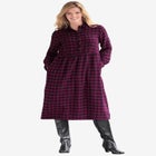 Plaid flannel A-line shirtdress image number null