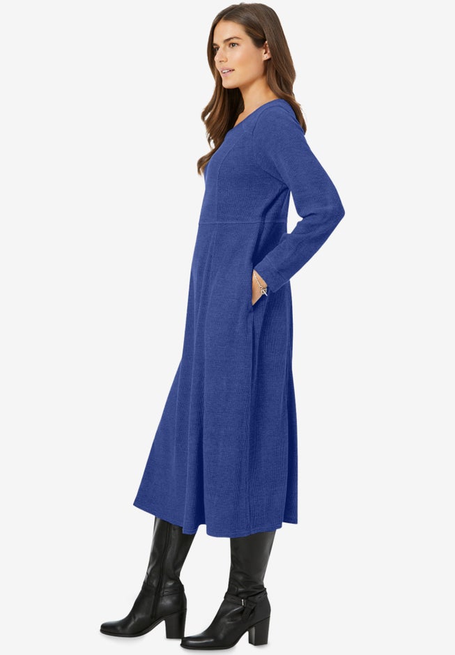 Thermal Knit A-Line Dress image number 2