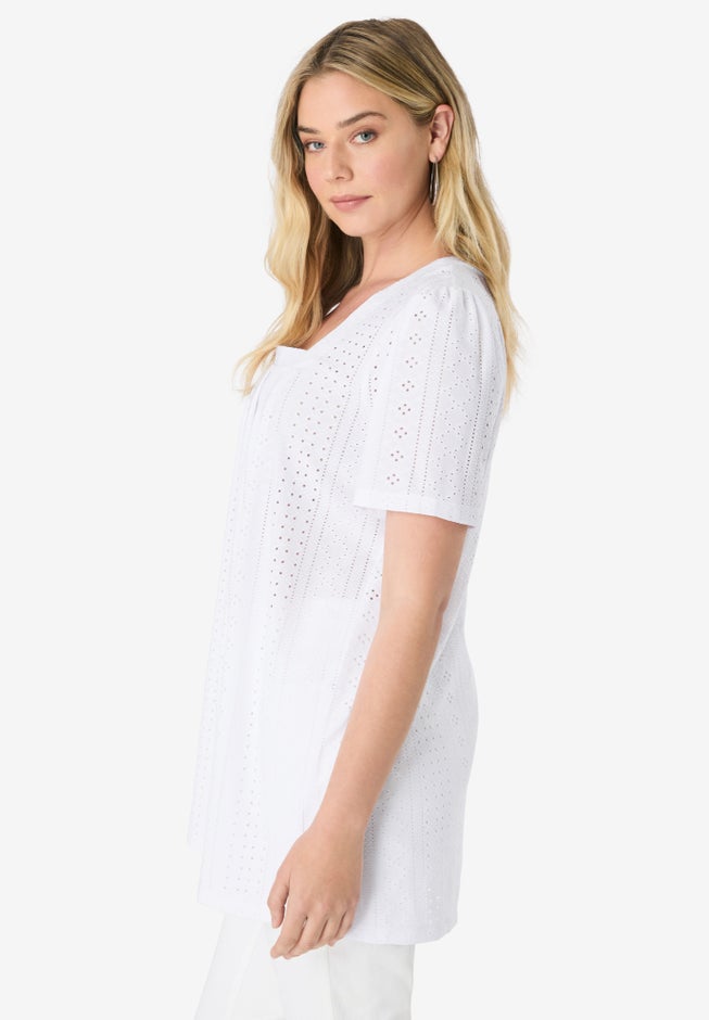Square Neck Eyelet Tunic image number 1