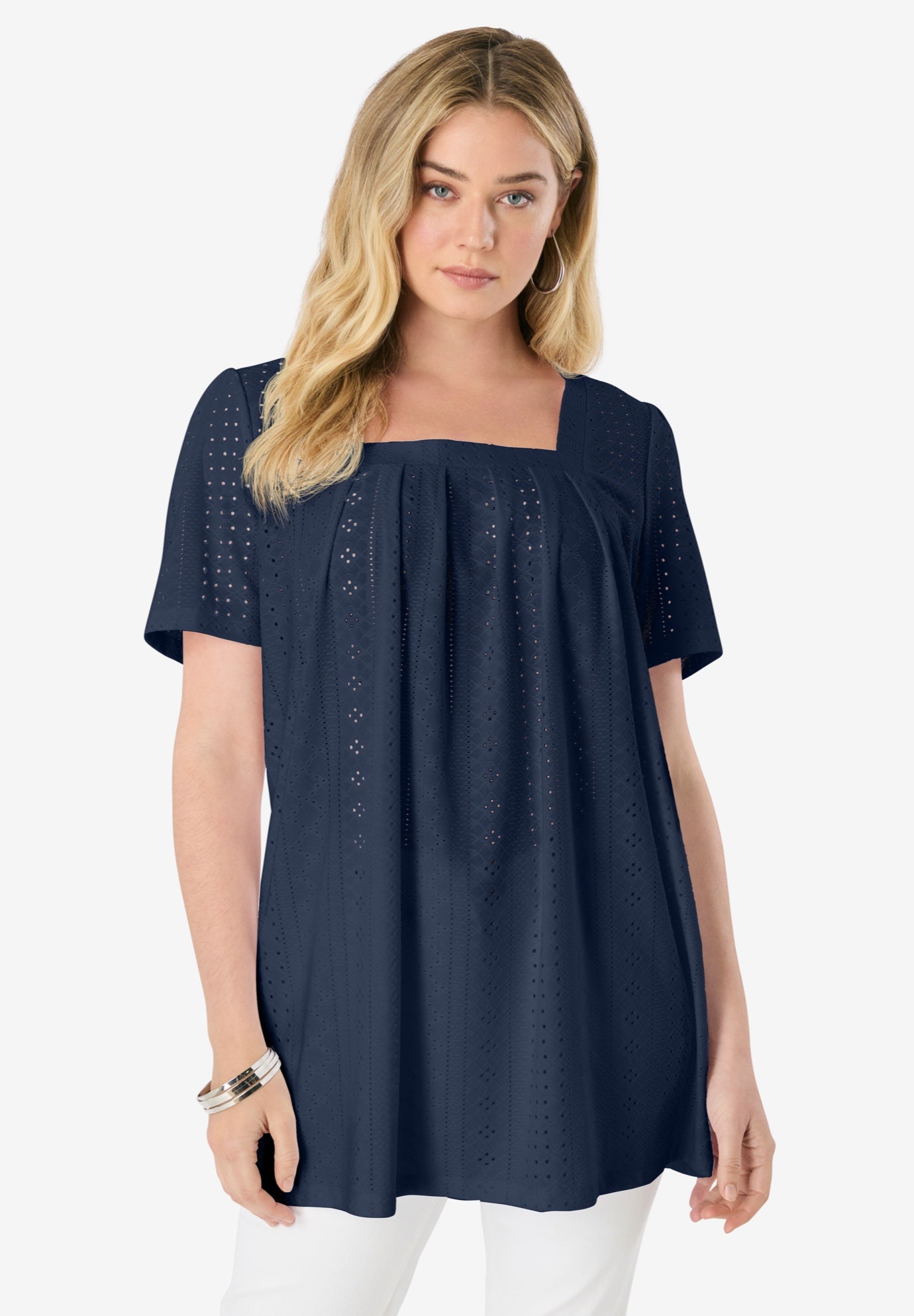 Square Neck Eyelet Tunic image number 0