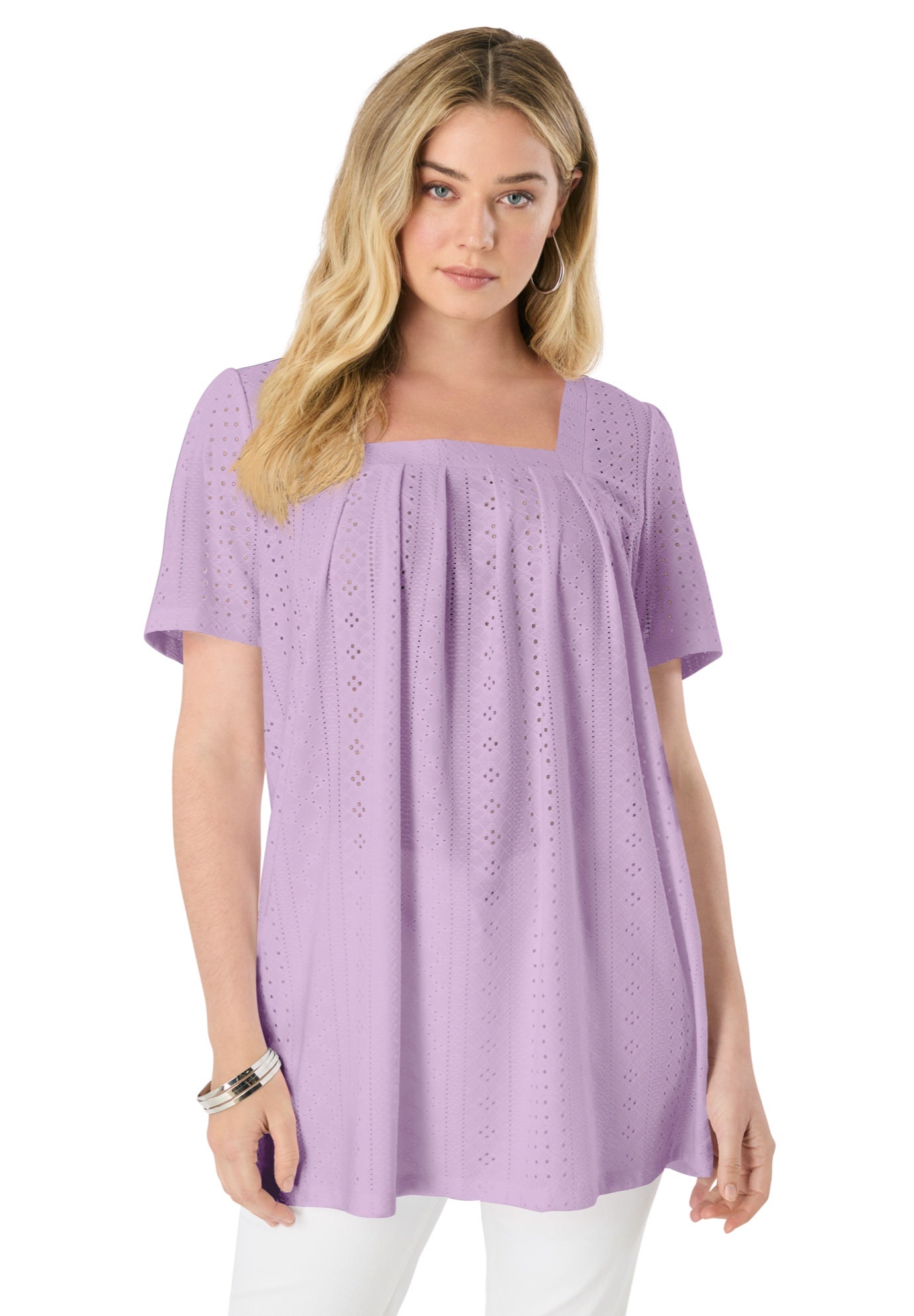 Square Neck Eyelet Tunic image number 0
