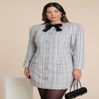  Tweed Mini Dress With Bow image number null