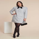  Tweed Mini Dress With Bow image number null