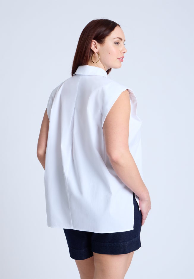 Strong Shoulder Collared Top image number 1