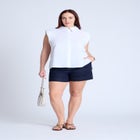 Strong Shoulder Collared Top image number null