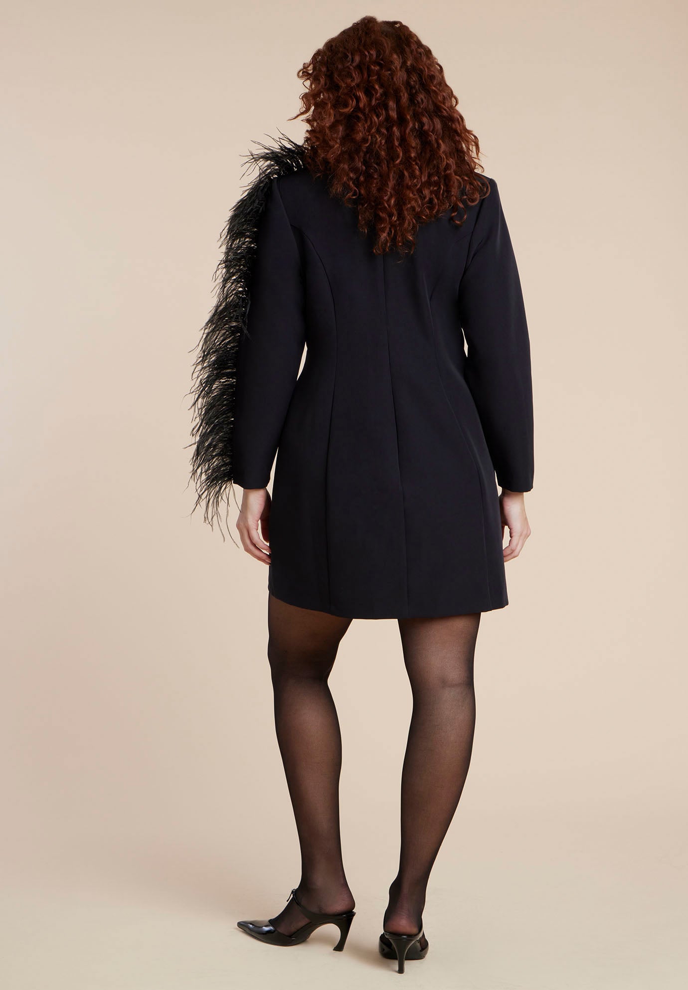  Feather Sleeve Mini Dress image number 4