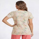 Perfect Printed Short-Sleeve Shirred V-Neck Tunic image number null