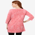 Perfect Printed Three-Quarter-Sleeve Scoopneck Tunic image number null