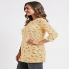 Perfect Printed Three-Quarter-Sleeve Scoopneck Tunic image number null