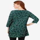 Perfect Printed Three-Quarter-Sleeve Scoopneck Tunic image number null