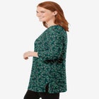 Perfect Printed Three-Quarter-Sleeve Scoopneck Tunic image number null
