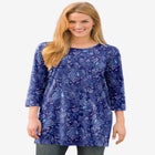 Perfect Printed Three-Quarter-Sleeve Scoopneck Tunic image number 0