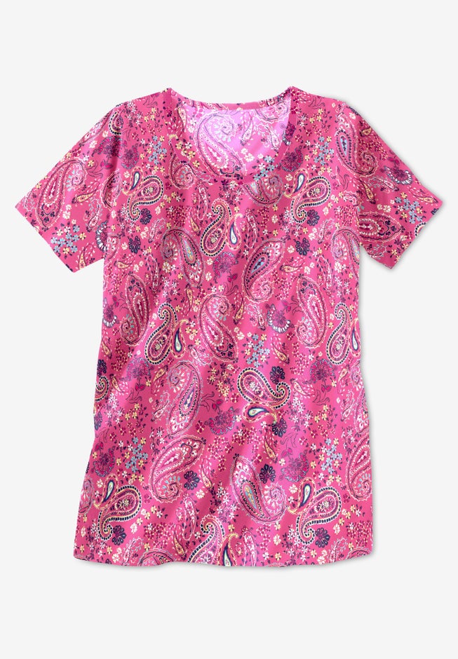 Perfect Printed Short-Sleeve Scoopneck Tee image number 4