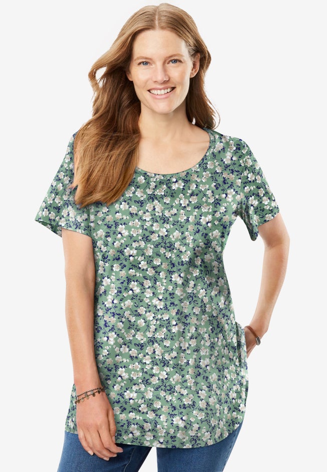 Perfect Printed Short-Sleeve Scoopneck Tee image number 6