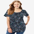 Perfect Printed Short-Sleeve Scoopneck Tee image number null